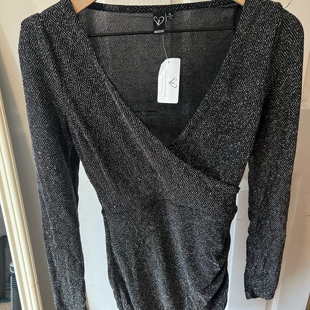 Mini glitter accent dress